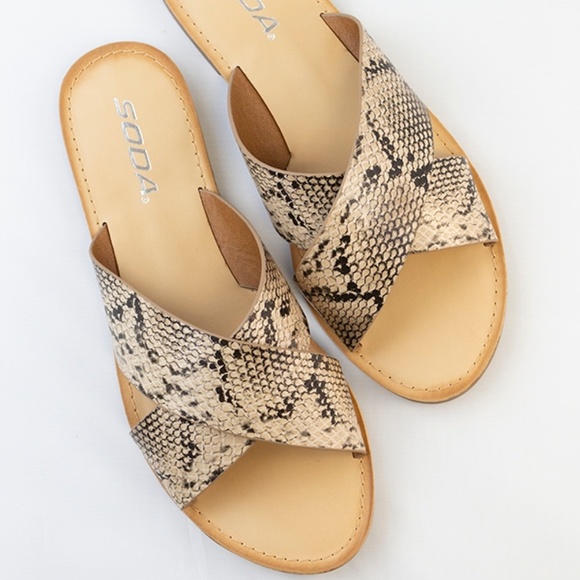 Soda Shoes - Natural Python Sandals